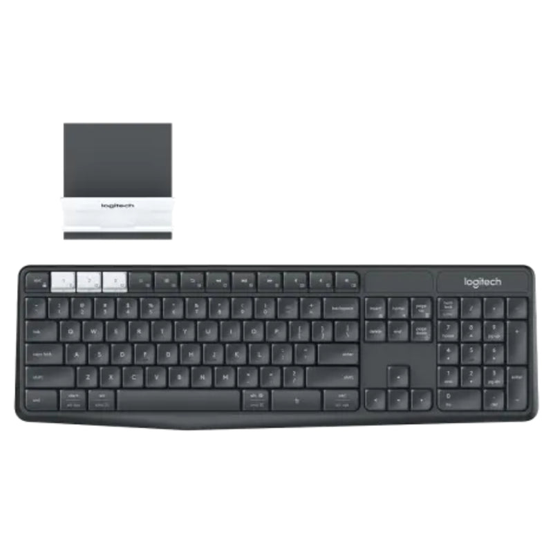 Logitech K375S MULTI-DEVICE Wireless Keyboard and Stand Combo - Black