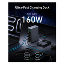 أنكر برايم محطة شحن 14 في 1 - شاشة مزدوجة - 160 وات رمادي 