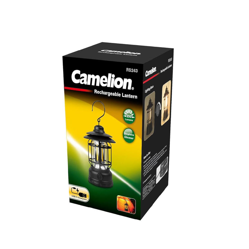 Camelion RS243 Rechargeable Camping Lantern - Black