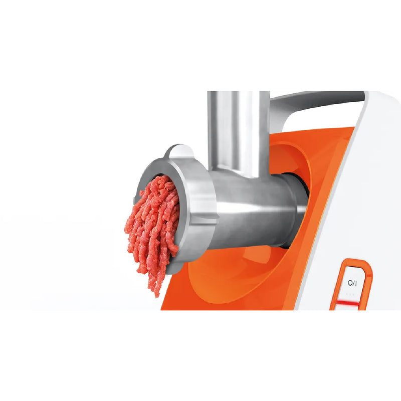 Bosch Compact Power Meat Mincer 1600W, MFW3630I - White & Orange