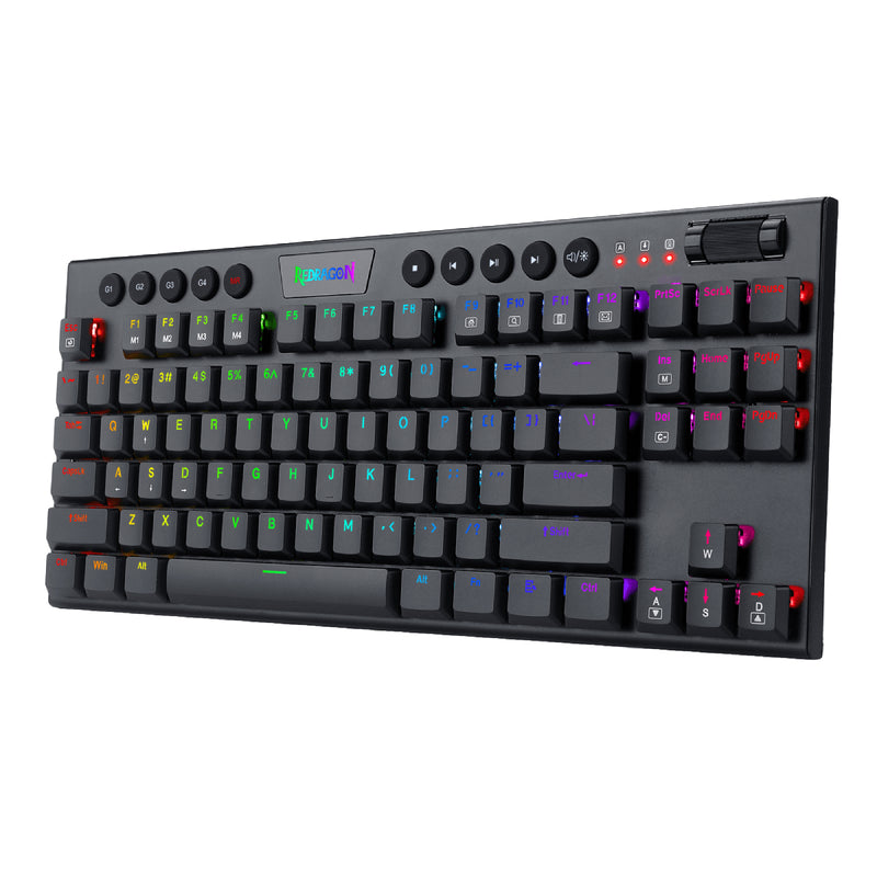 Redragon K622 Horus TKL RGB Mechanical Keyboard, Ultra-Thin Designed Wired Gaming Keyboard - Black