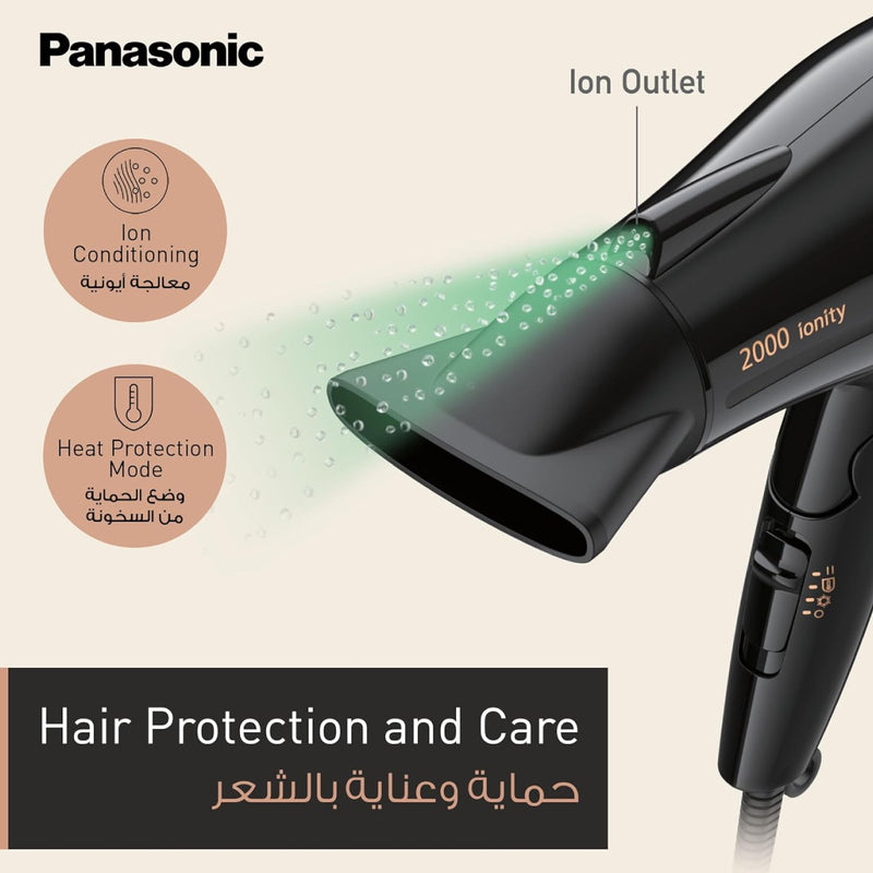 Panasonic Hair Dryer Fast Dry 2000w at 240v Black (EH-NE66-K615)