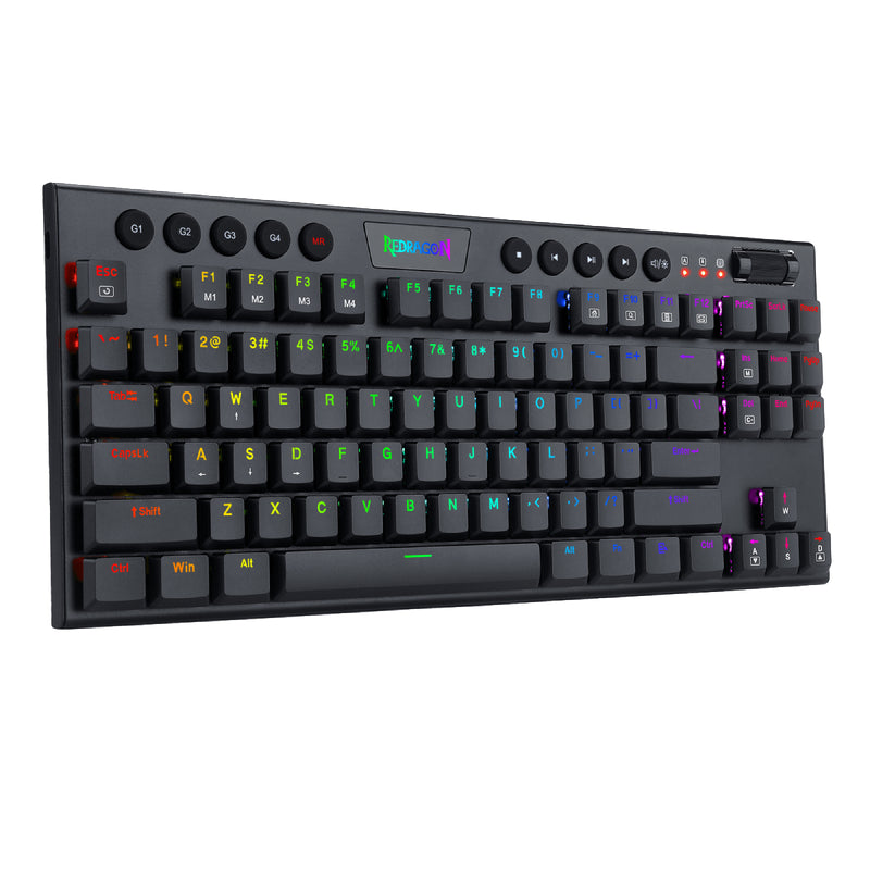 Redragon K622 Horus TKL RGB Mechanical Keyboard, Ultra-Thin Designed Wired Gaming Keyboard - Black