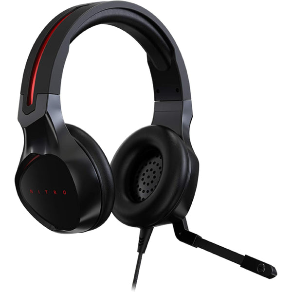 Acer Nitro Gaming Headset with Flexible Omnidirectional Mic, Adjustable Headband - Black