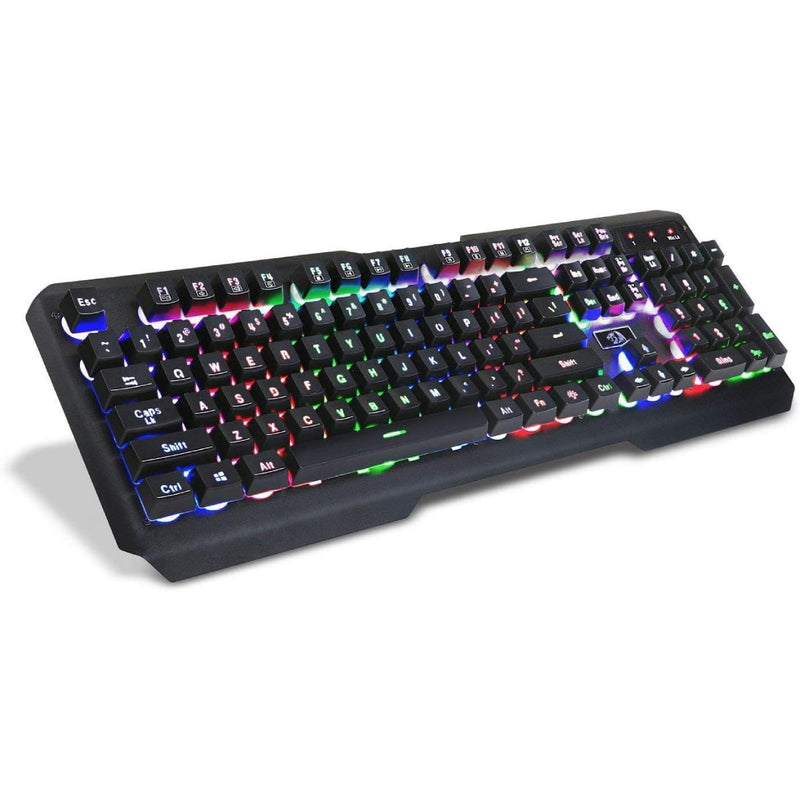 Redragon K506 Centaur 7-Color Rainbow Backlit Full-Size Gaming Keyboard - Black