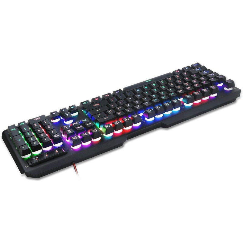 Redragon K506 Centaur 7-Color Rainbow Backlit Full-Size Gaming Keyboard - Black