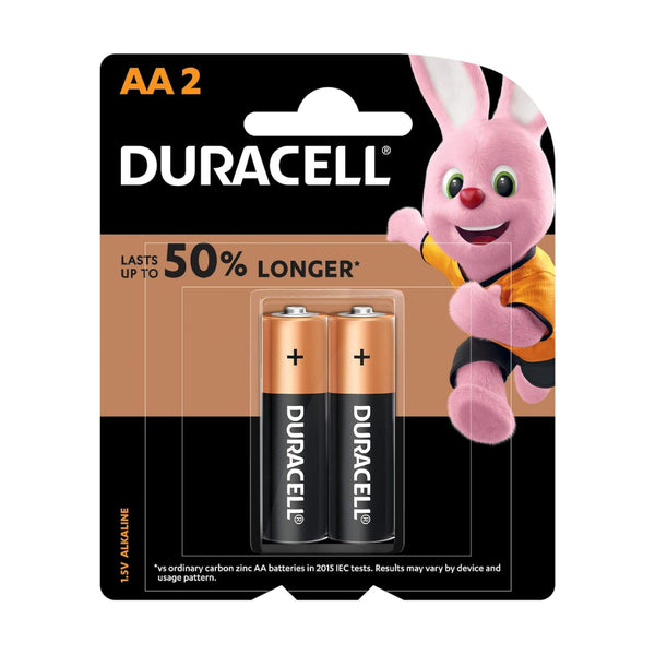 Duracell Batteries AA Alkaline Up To 50% LONGER ,1.5v ,2 Batteries