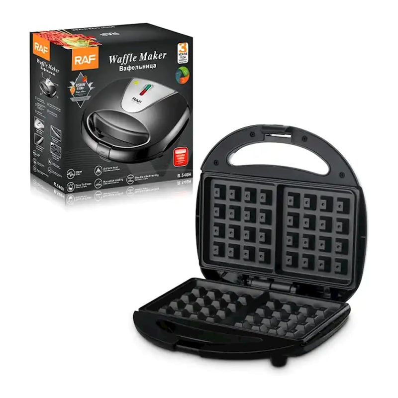 RAF Multifunctional Waffle Maker, 850 Watt - R.546H - Black