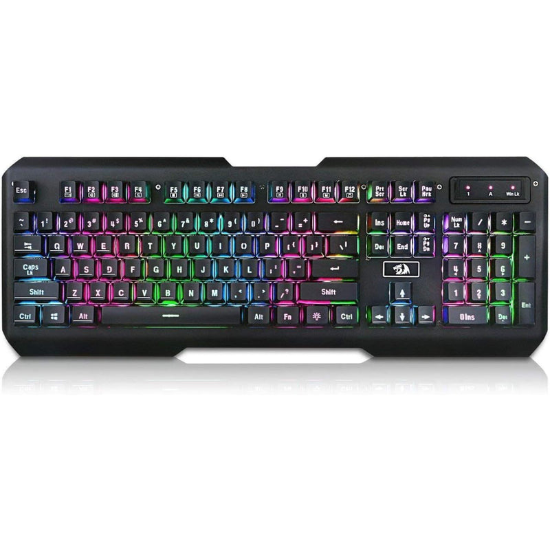 Redragon K506 Centaur 7-Color Rainbow Backlit Full-Size Gaming Keyboard - Black