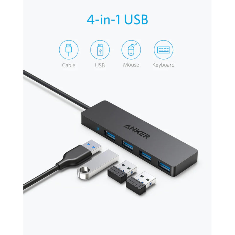 Anker Ultra Slim 4-port USB 3.0 Data Hub 2ft/60cm