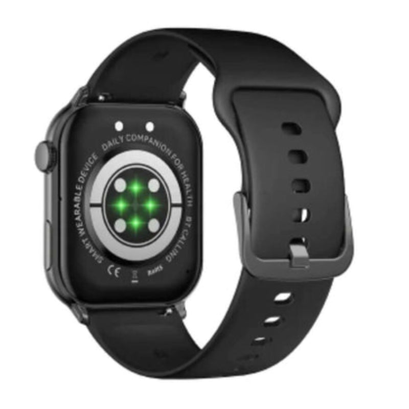 imilab Smart Watch W02 Bluetooth Calling, 1.85" TFT Screen, 24h Bio Tracker - Black + Black magnetic strap +Blue Fluoroelastomer strap