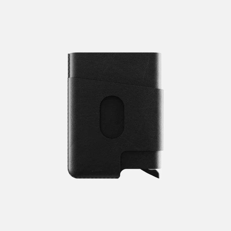 HITCH CUT-OUT Cardholder - RFID Block Featured - Handmade Natural Genuine Leather - Black