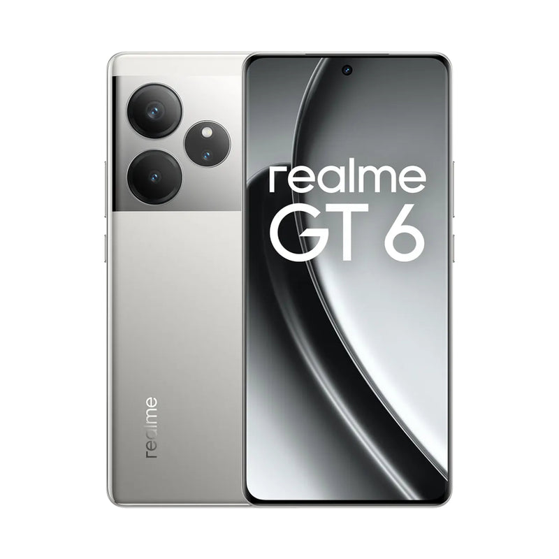 Realme GT 6 Dual SIM, 512GB, 16GB RAM, AMOLED, 5G Network - Fluid Silver