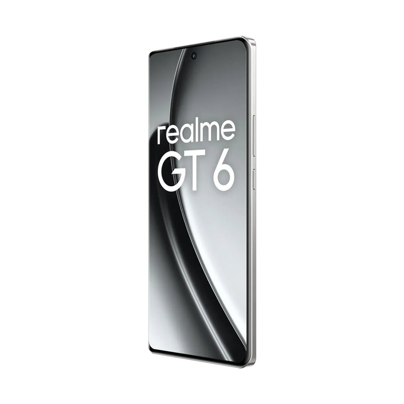 Realme GT 6 Dual SIM, 512GB, 16GB RAM, AMOLED, 5G Network - Fluid Silver