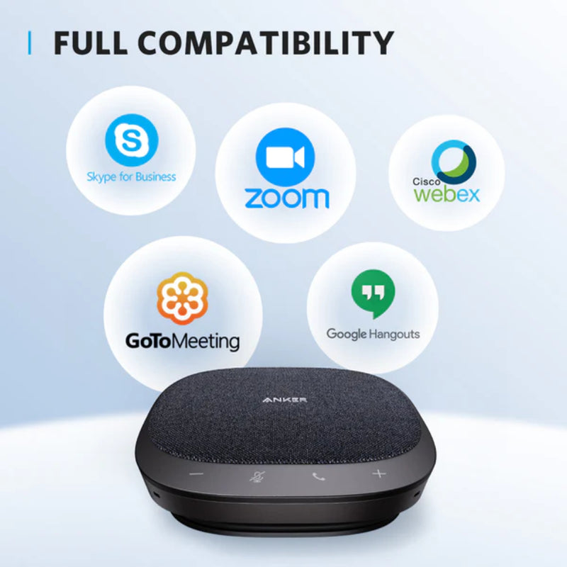 Anker PowerConf S330 USB Speakerphone, Conference Microphone for Home Office, Smart Voice Enhancemen - Black