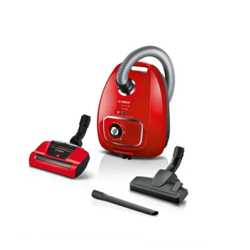 Bosch Series 4 Bagged vacuum cleaner ProAnimal, BGBS4PET1 - Red