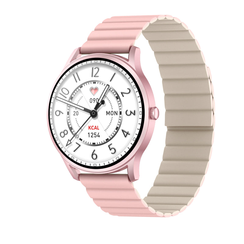 Kieslect Lora, Lady Calling Watch, Stable BT 5.2 Calling, Double Straps(Magnetic Strap) - Pink