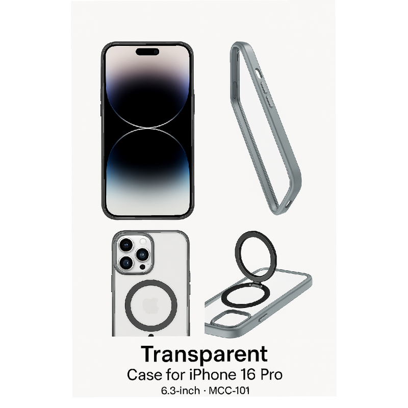 WiWU Black Transparent Shield Case for iPhone 16 Pro  MCC-101