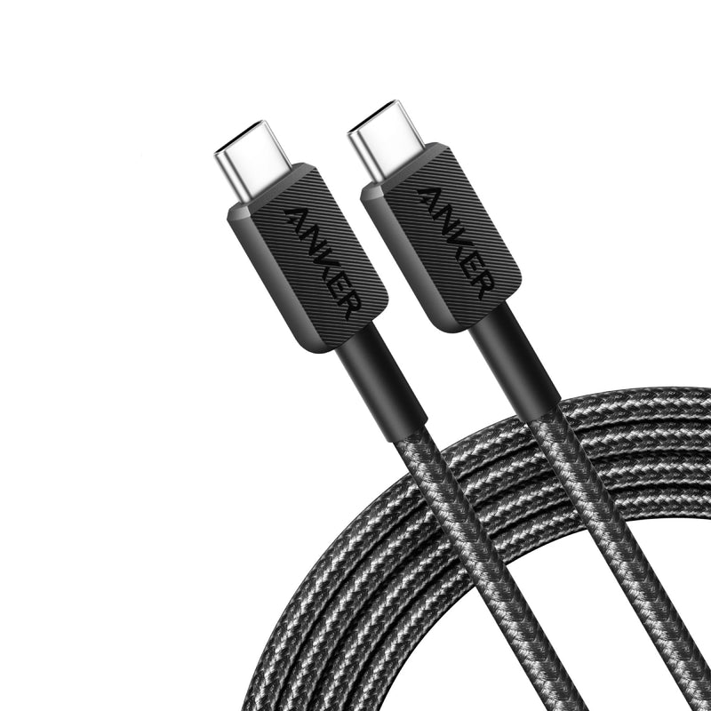 Anker Nylon Cable 322 USB-C to USB-C - 6ft - 60W - Black | A8753H11