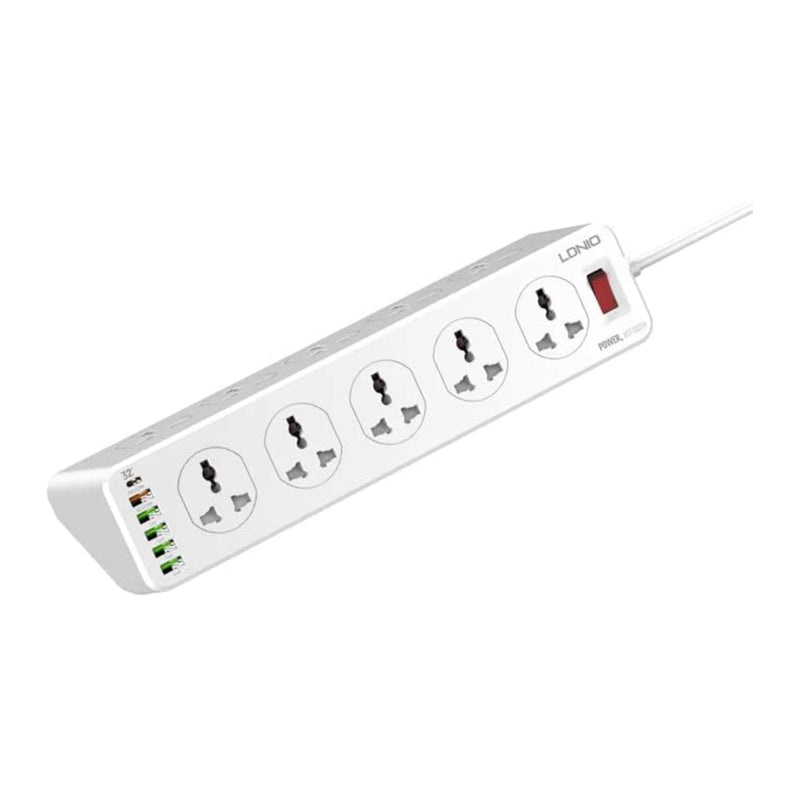 Ldnio Power Strip 10 Power Socket 6 USB 30W - White