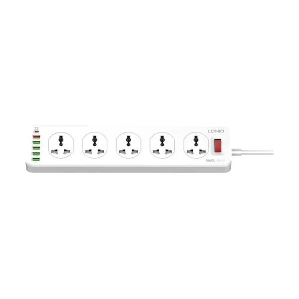 Ldnio Power Strip 10 Power Socket 6 USB 30W - White