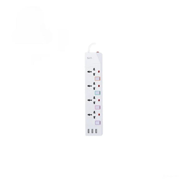 SIA 3 USB Auto Max 3.4A 4 Power Sockets - SI-PS002W - White