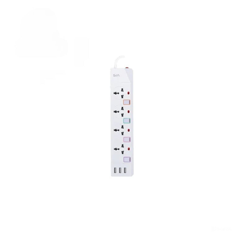 SIA 3 USB Auto Max 3.4A 4 Power Sockets - SI-PS002W - White