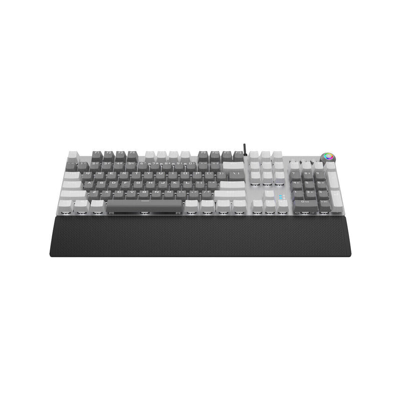 Aula F2088 Black Switch Wired Gaming Keyboard English & Arabic - White and Grey