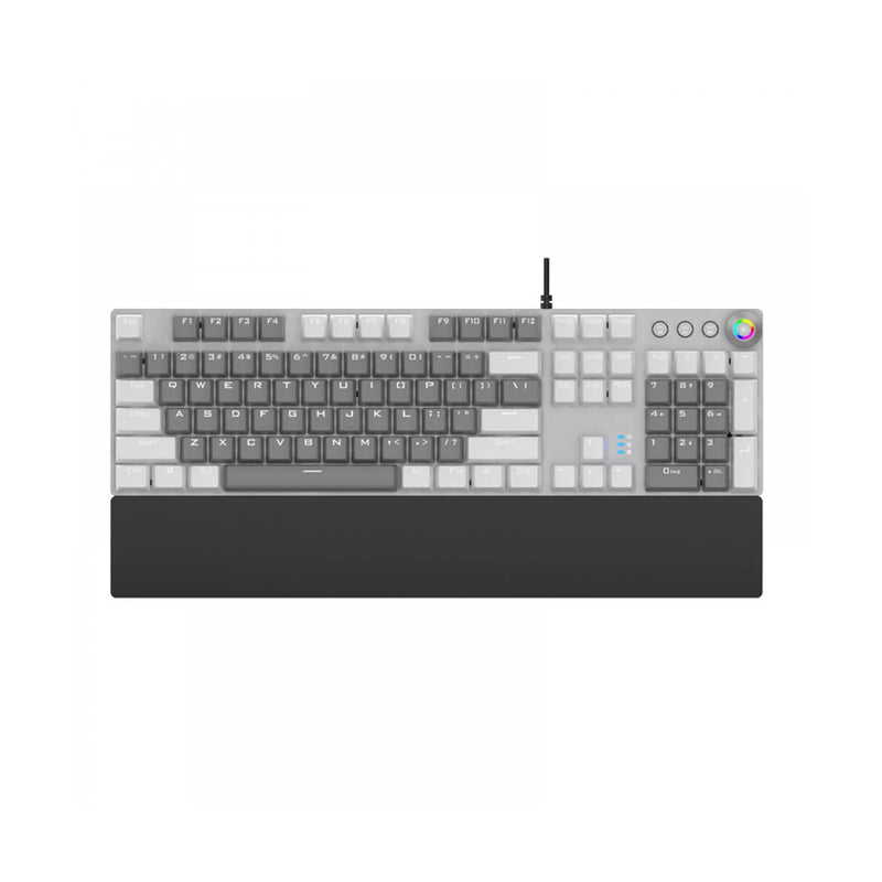 Aula F2088 Black Switch Wired Gaming Keyboard English & Arabic - White and Grey