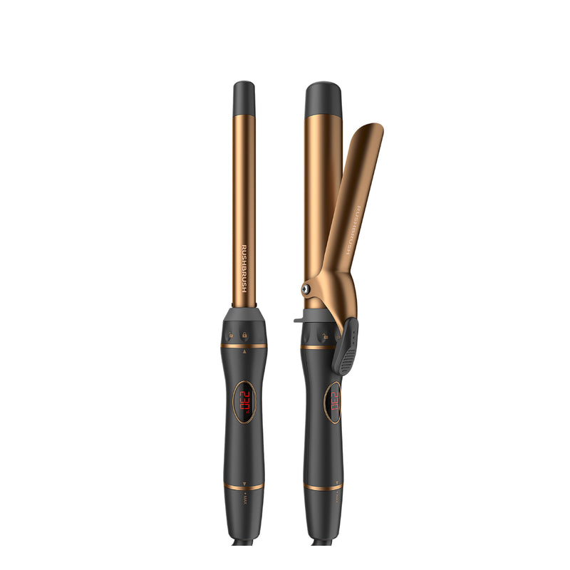 Rush Brush 5 In 1 Spin Curler Rotate The Tail, Create The Hair, PTC Heater For Fast Heat Up - Bronze