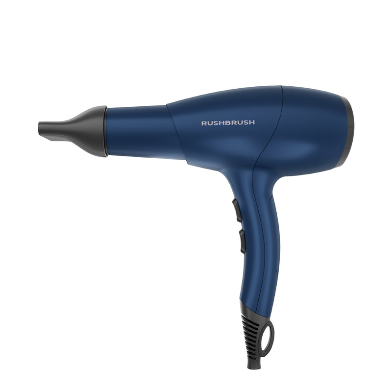 Rush Brush D3 Ultra Hair Dryer with Attachments, 2400 Watt, 3 Temperature - Navy Blue