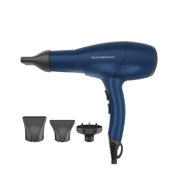 Rush Brush D3 Ultra Hair Dryer with Attachments, 2400 Watt, 3 Temperature - Navy Blue