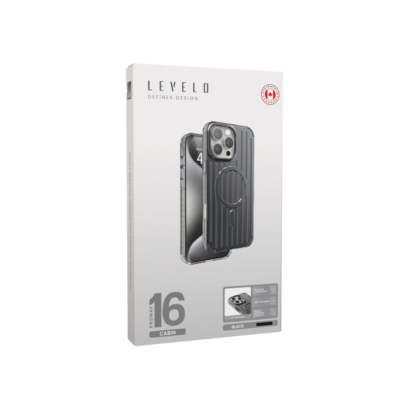 Levelo Cabin MagSafe Case for iPhone 16 Pro Max/Pro - Black