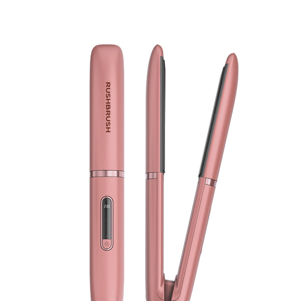 Rush Brush X1 Lite Straightener, PTC Heater for Fast Heat Up, Automatic Lock  - Rose Gold