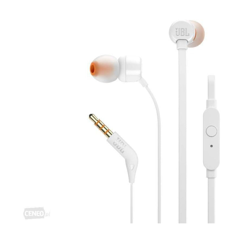 JBL T110 High Bass Stereo Wired Earphones with Microphone - White