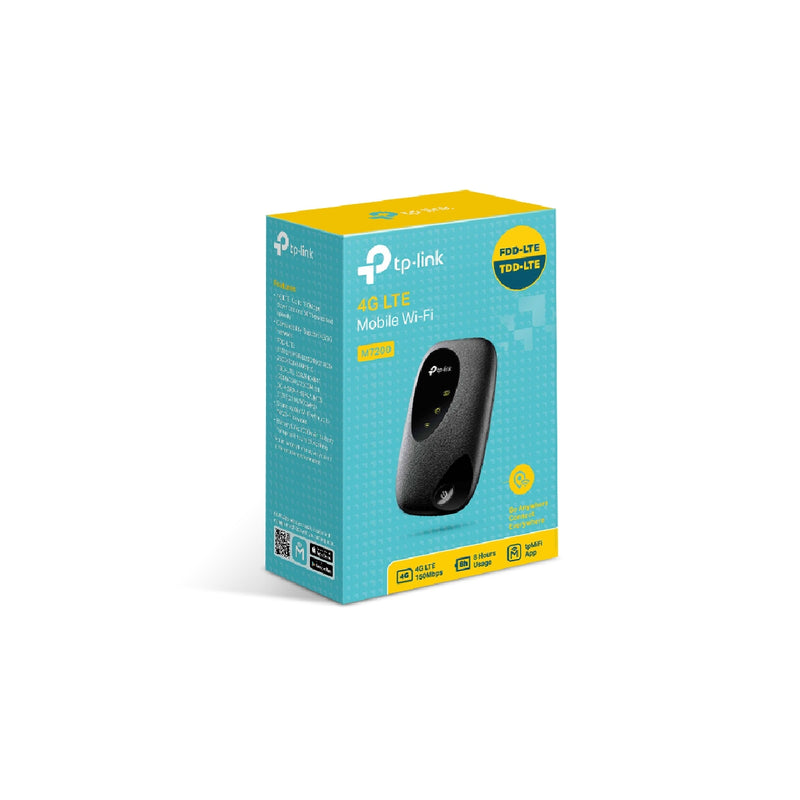 TP-LINK 4G LTE Mobile Wi-Fi, Share with friends internet access for up to 10 devices simultaneously - M7200 -Black