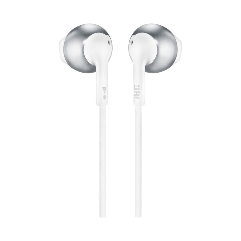 JBL T205 In Ear Wired Earphones With Microphone - White/Silver