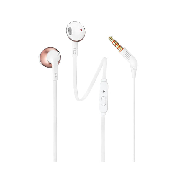 JBL T205 In Ear Wired Earphones With Microphone - White/Rose