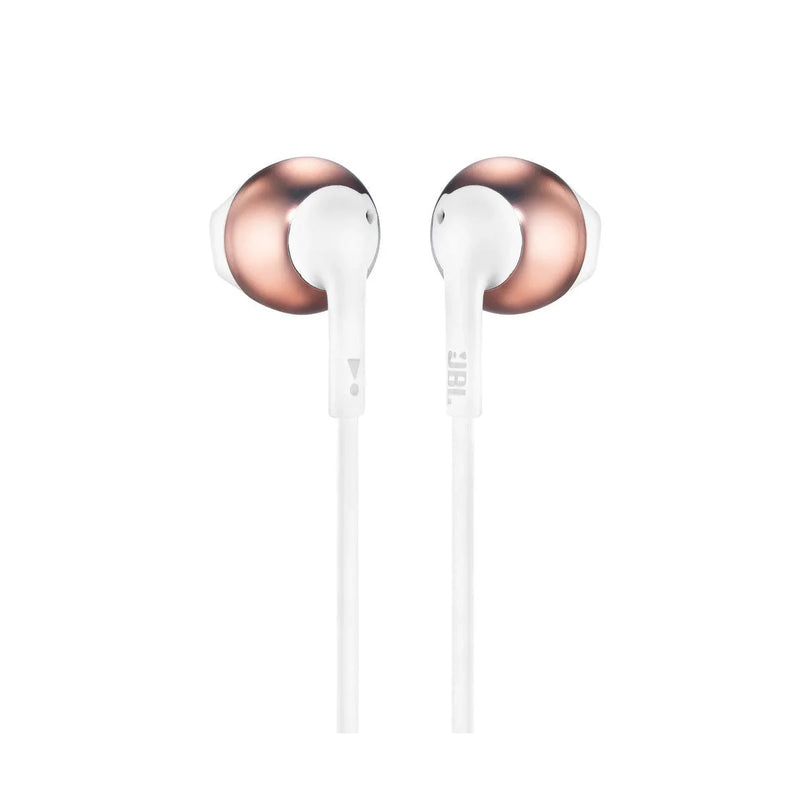 JBL T205 In Ear Wired Earphones With Microphone - White/Rose