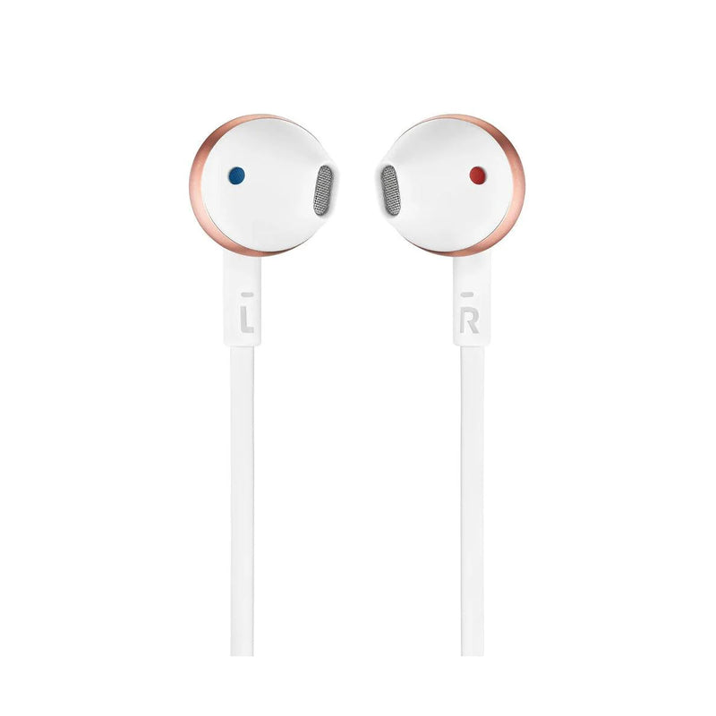 JBL T205 In Ear Wired Earphones With Microphone - White/Rose