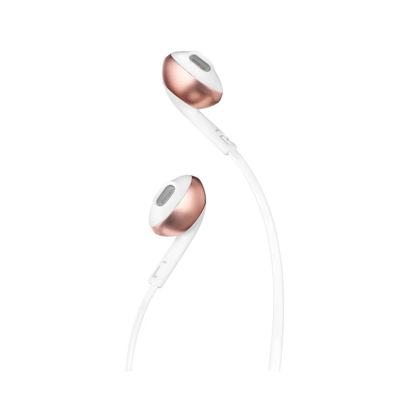 JBL T205 In Ear Wired Earphones With Microphone - White/Rose