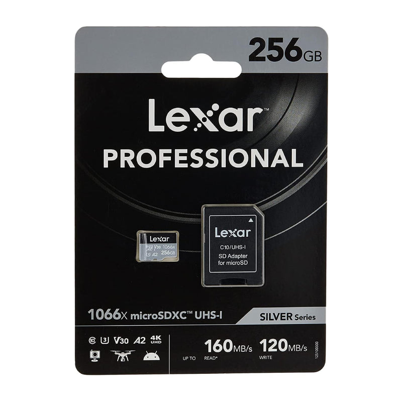 Lexar 256GB microSDXC UHS-I Professional Silver U3 V30 Card (160MB/s) - LMS1066256G-BN ANG