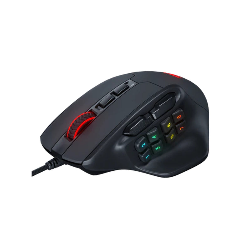 Redragon M811 Aatrox MMO Gaming Mouse, 12,400 DPI 15 Programmable Buttons - Black