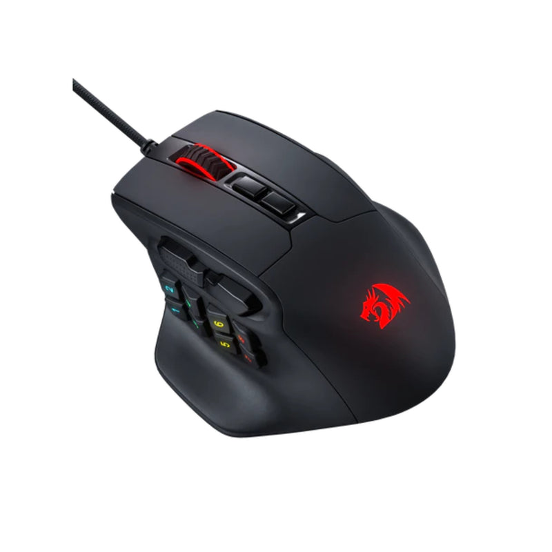 Redragon M811 Aatrox MMO Gaming Mouse, 12,400 DPI 15 Programmable Buttons - Black