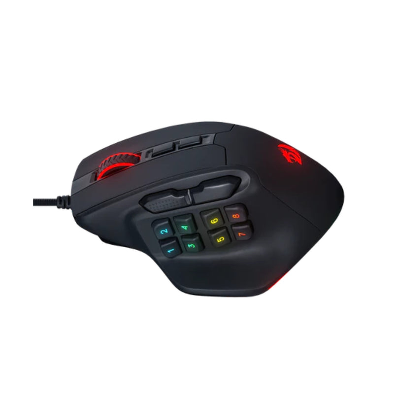 Redragon M811 Aatrox MMO Gaming Mouse, 12,400 DPI 15 Programmable Buttons - Black