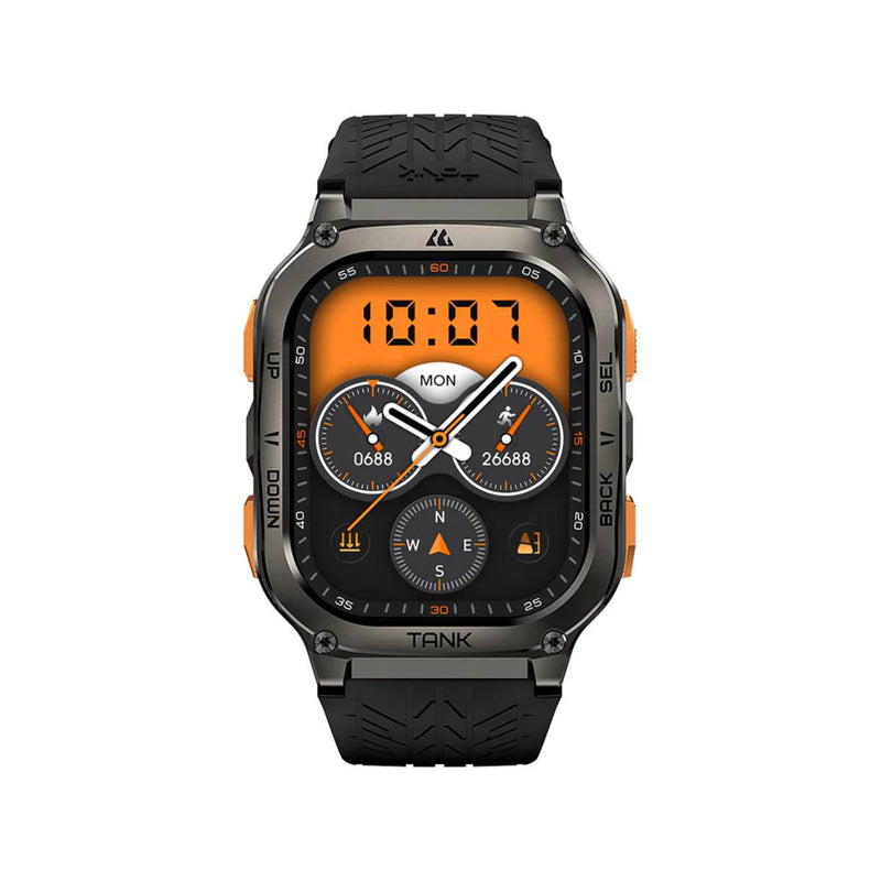 KOSPET TANK M3 ULTRA Smartwatch, 170+ Sports Modes, 5 ATM & IP69K Water-Resistance Special Edition - Free Strap - Black