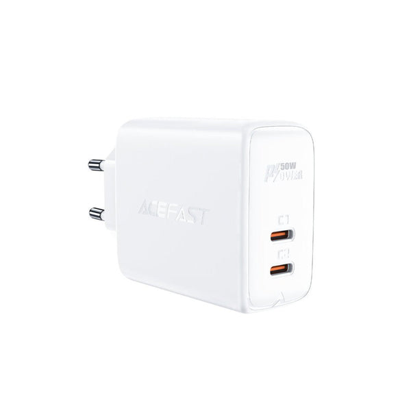 ACEFAST A29 GaN 50W (2xUSB-C) Fast Wall CHARGER PD3.0 - White