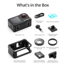 مجموعة كاميرا DJI Osmo Action 5 Pro Adventure ذات الشاشات اللمسية OLED عالية السطوع المزدوجة - أسود 