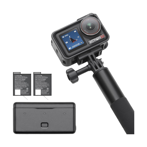 DJI Osmo Action 5 Pro Camera Adventure Combo Dual OLED High-Brightness Touchscreens - Black