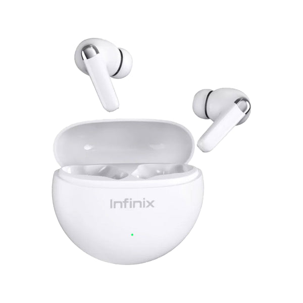 Infinix Neo XE26 Earbuds, Bluetooth Wireless, Noise Cancellation, 500 Mah Battery - White